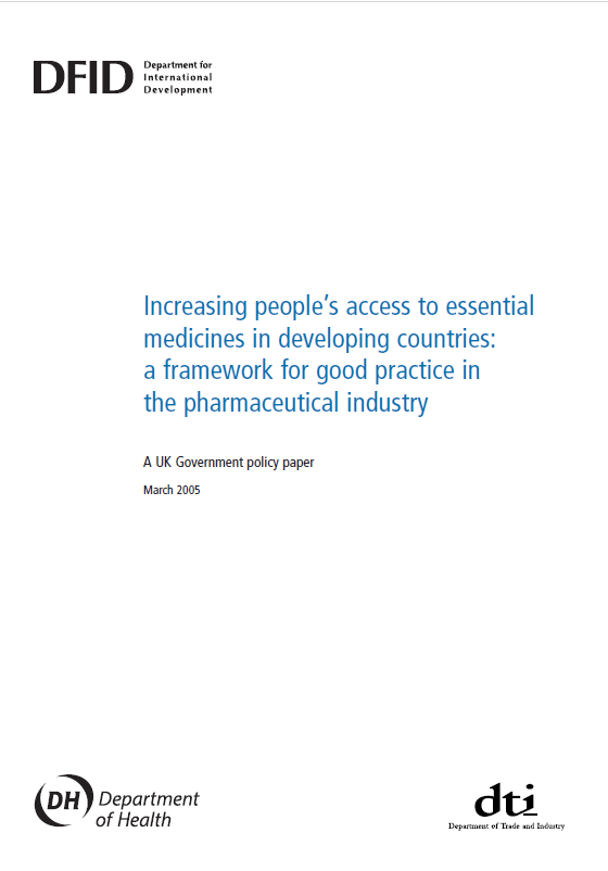 You are currently viewing INCREASING PEOPLE’S ACCESS TO ESSENTIAL MEDICINES IN DEVELOPING COUNTRIES: A FRAMEWORK FOR GOOD PRACTICE IN THE PHARMACEUTICAL INDUSTRY